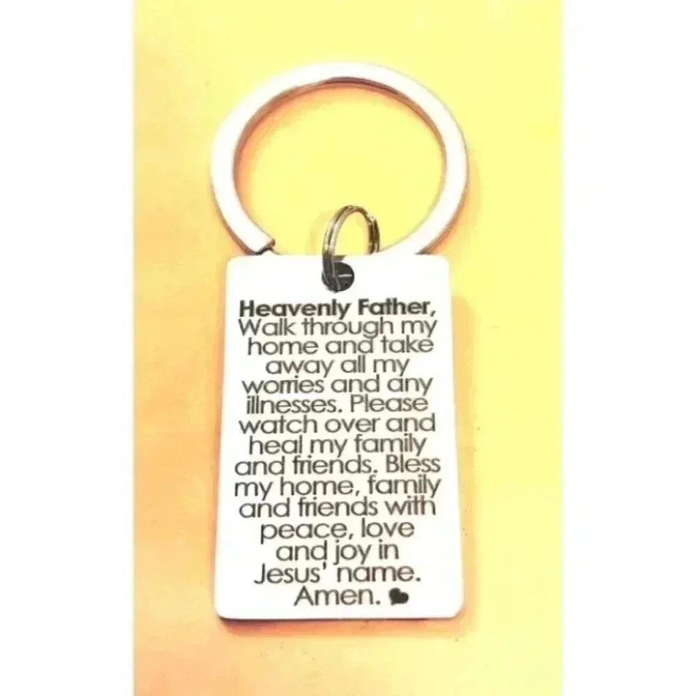 Heavenly Father Walk Through My Home Anf My Worries Keychain